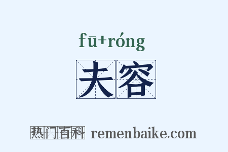 夫容是什么意思的图片